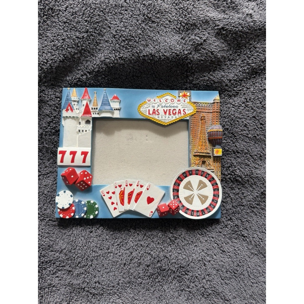 Las Vegas photo picture frame, gambling, cards, casino graphics, for pics 5x3.5